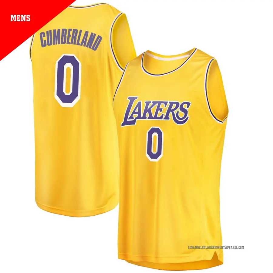 ＃0 Men's Jarron Cumberland Los Angeles Lakers 2018/19 Swingman Gold Jersey Icon Edition
