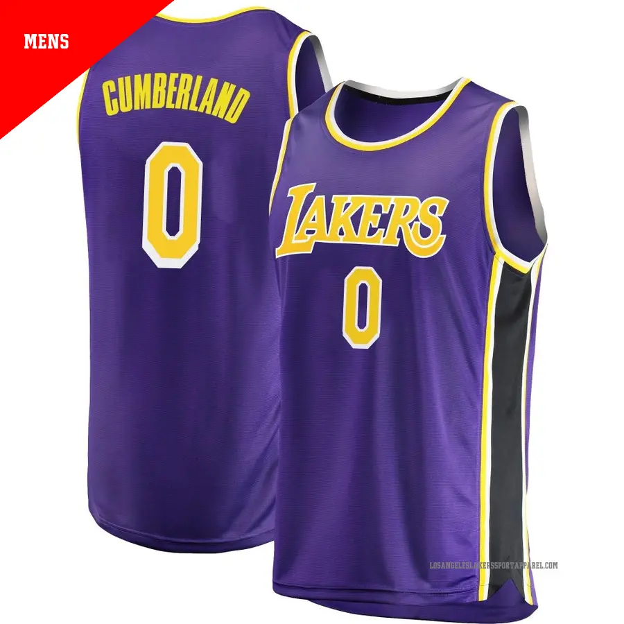＃0 Men's Jarron Cumberland Los Angeles Lakers 2018/19 Swingman Purple Jersey Statement Edition