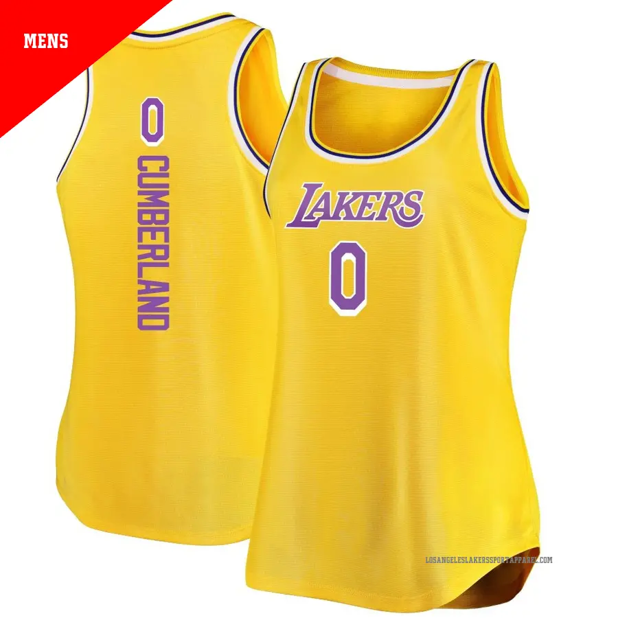 ＃0 Men's Jarron Cumberland Los Angeles Lakers 2020/21 Authentic Gold Jersey Icon Edition