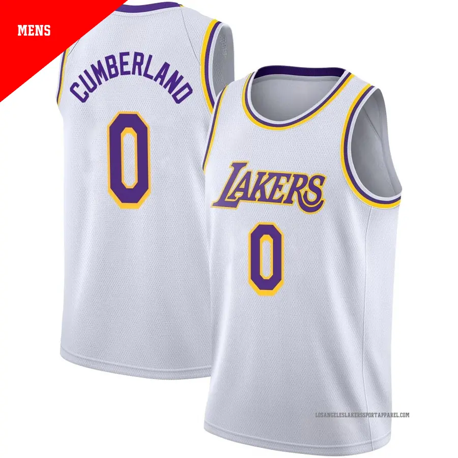 ＃0 Men's Jarron Cumberland Los Angeles Lakers 2020/21 Swingman White JerseyAssociation Edition