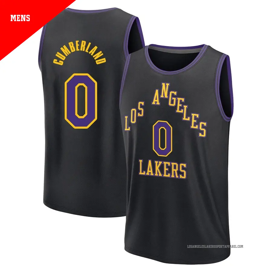 ＃0 Men's Jarron Cumberland Los Angeles Lakers 2025/26 Fast Break Black City Edition Jersey
