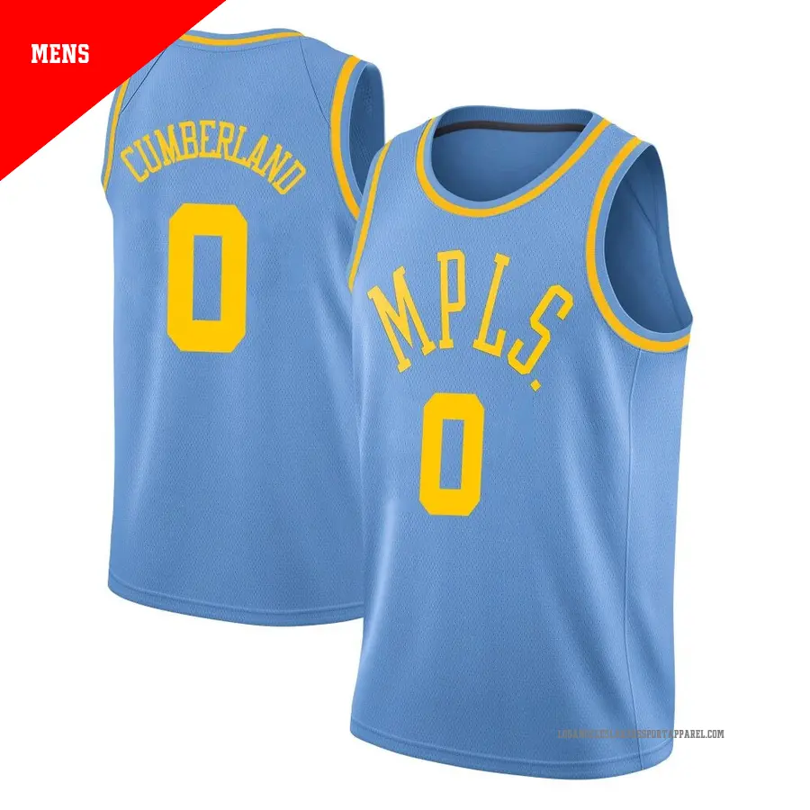 ＃0 Men's Jarron Cumberland Los Angeles Lakers Blue Swingman Hardwood Classics Jersey