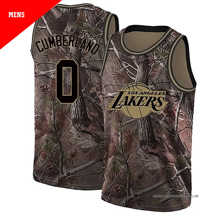 ＃0 Men's Jarron Cumberland Los Angeles Lakers Camo Swingman Realtree Collection Jersey