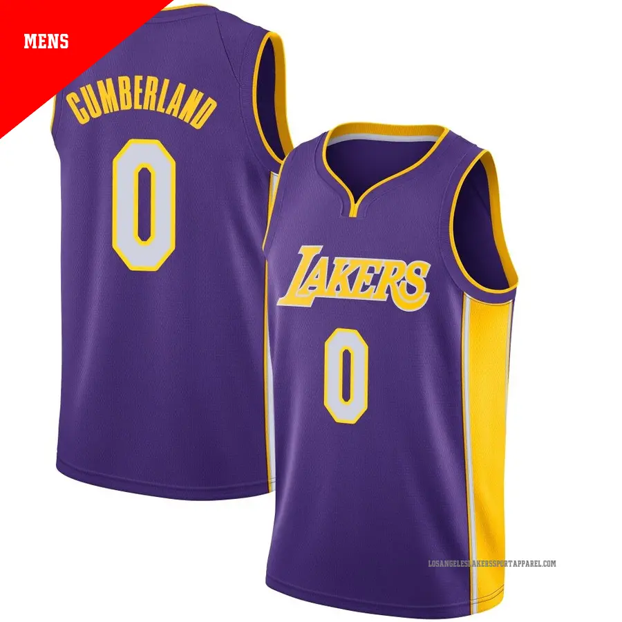＃0 Men's Jarron Cumberland Los Angeles Lakers Purple Swingman Jersey Statement Edition