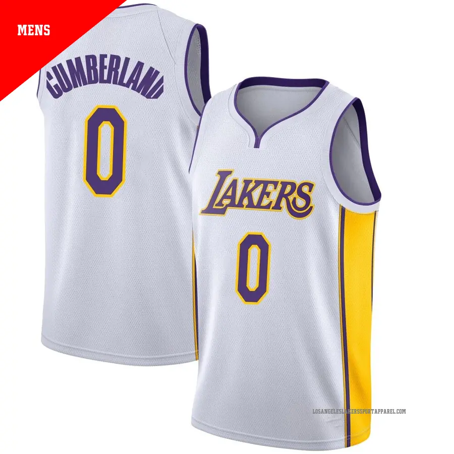＃0 Men's Jarron Cumberland Los Angeles Lakers White Swingman JerseyAssociation Edition