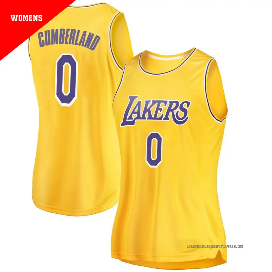 ＃0 Women's Jarron Cumberland Los Angeles Lakers 2018/19 Swingman Gold Jersey Icon Edition