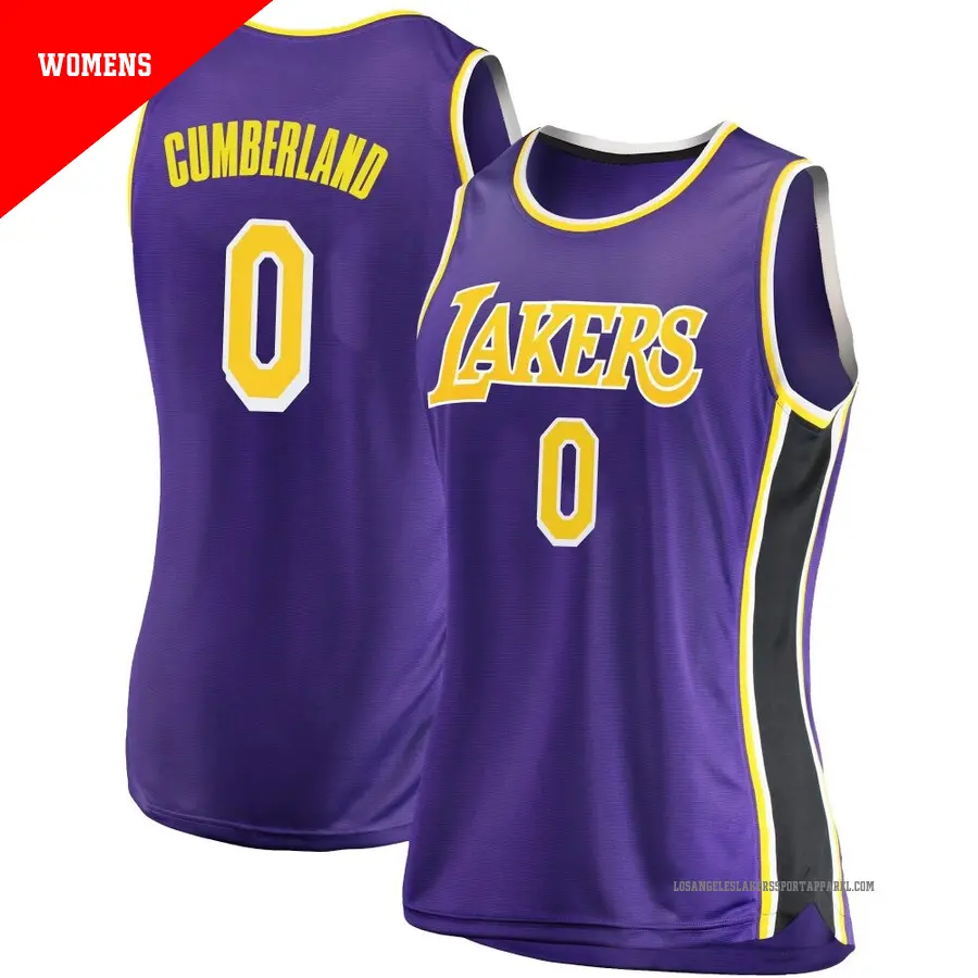 ＃0 Women's Jarron Cumberland Los Angeles Lakers 2018/19 Swingman Purple Jersey Statement Edition
