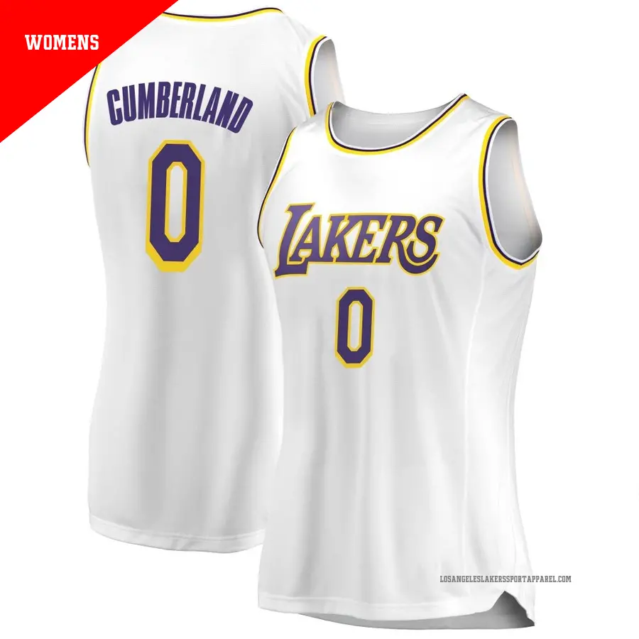 ＃0 Women's Jarron Cumberland Los Angeles Lakers 2018/19 Swingman White JerseyAssociation Edition