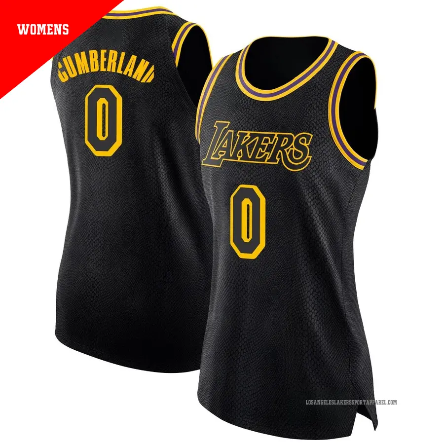 ＃0 Women's Jarron Cumberland Los Angeles Lakers Black Swingman JerseyCity Edition