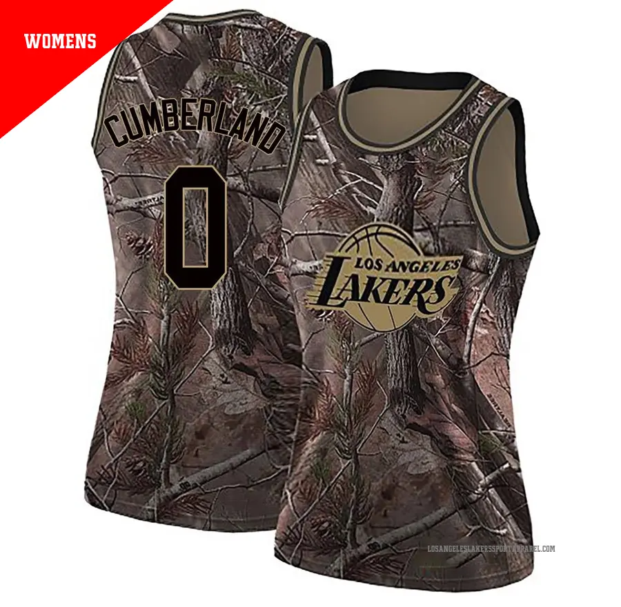 ＃0 Women's Jarron Cumberland Los Angeles Lakers Camo Swingman Realtree Collection Jersey