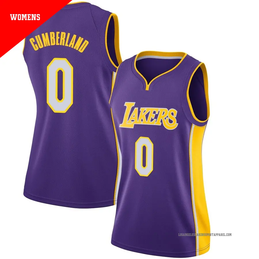 ＃0 Women's Jarron Cumberland Los Angeles Lakers Purple Swingman Jersey Statement Edition