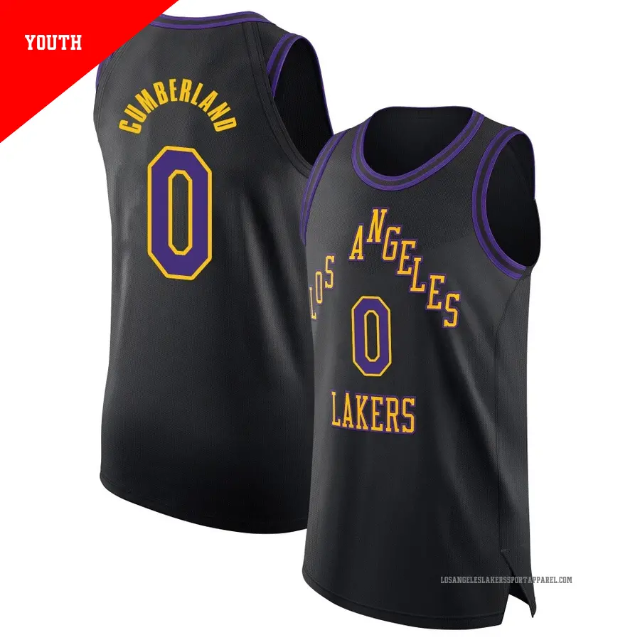 ＃0 Youth Jarron Cumberland Los Angeles Lakers 2025/26 Authentic Black City Edition Jersey