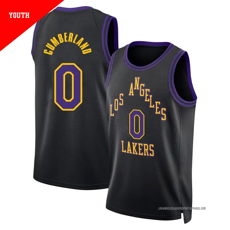 ＃0 Youth Jarron Cumberland Los Angeles Lakers 2025/26 Swingman Black City Edition Jersey