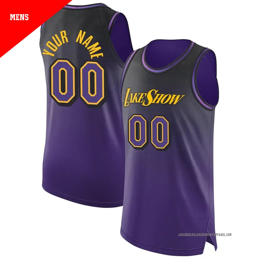 ＃00 Men's Custom Los Angeles Lakers 2024/25 Authentic Purple City Edition Jersey