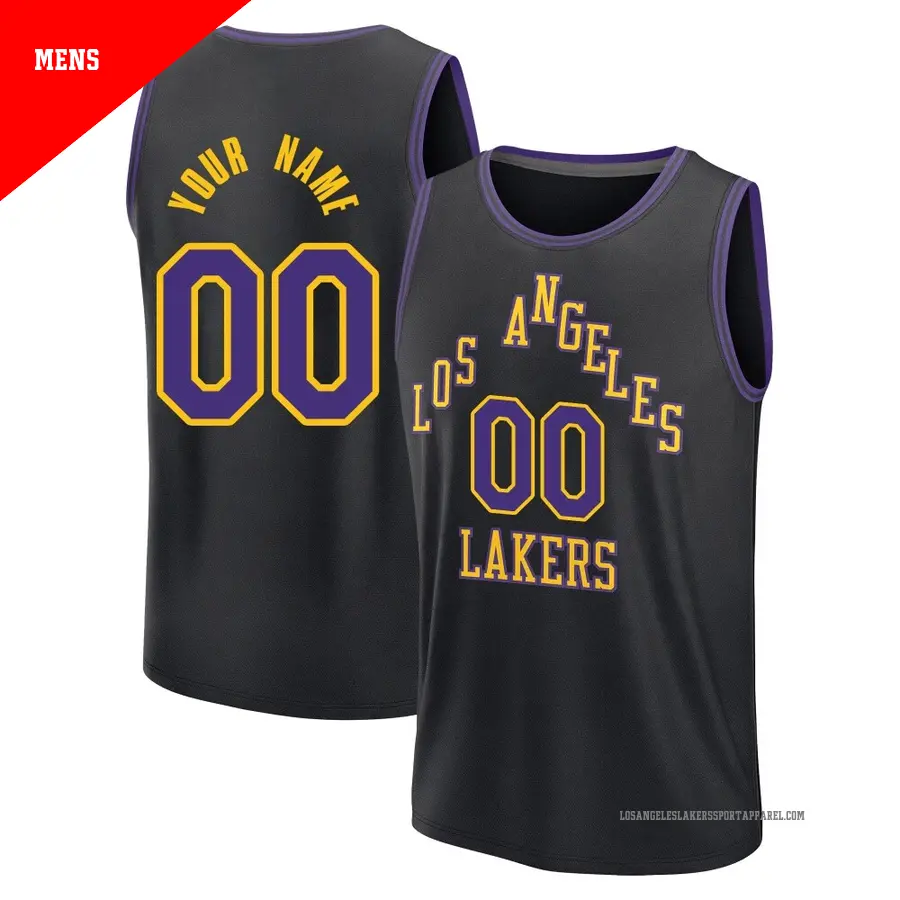 ＃00 Men's Custom Los Angeles Lakers 2025/26 Fast Break Black City Edition Jersey