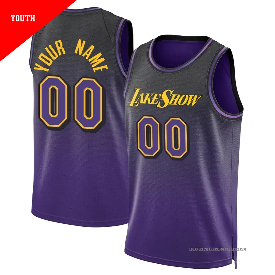 ＃00 Youth Custom Los Angeles Lakers 2024/25 Swingman Purple City Edition Jersey