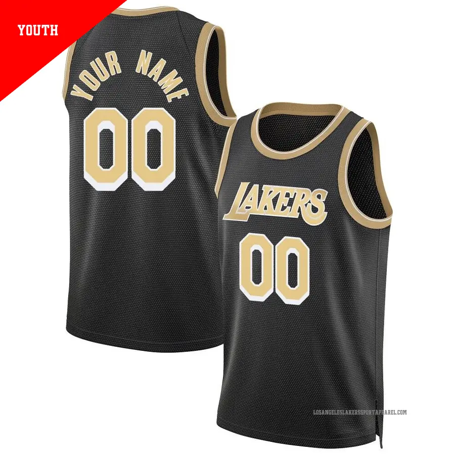 ＃00 Youth Custom Los Angeles Lakers Black Swingman Select Series Jersey