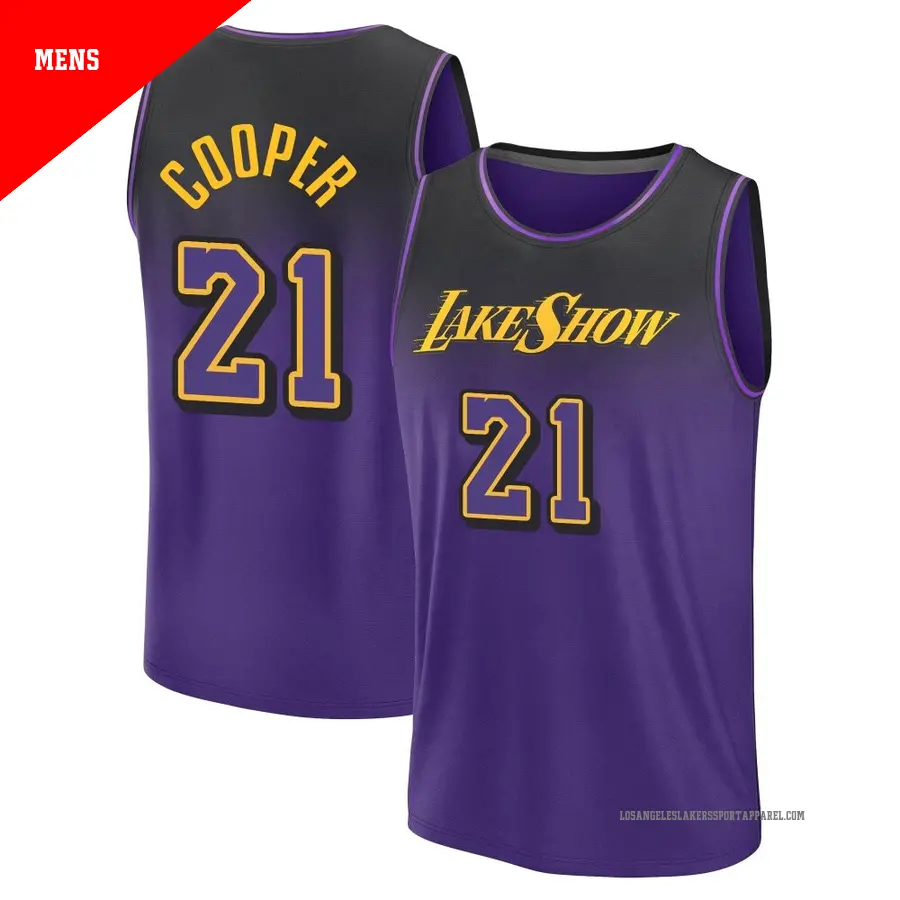 ＃21 Men's Michael Cooper Los Angeles Lakers 2024/25 Fast Break Purple City Edition Jersey