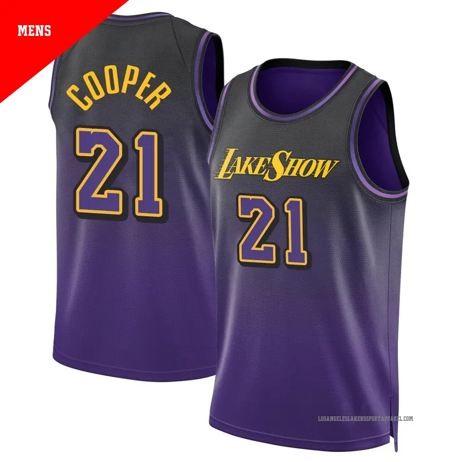 ＃21 Men's Michael Cooper Los Angeles Lakers 2024/25 Swingman Purple City Edition Jersey