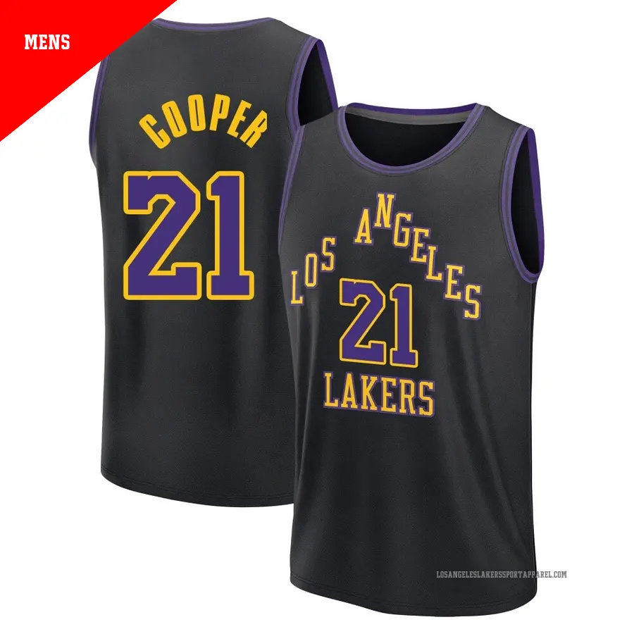 ＃21 Men's Michael Cooper Los Angeles Lakers 2025/26 Fast Break Black City Edition Jersey