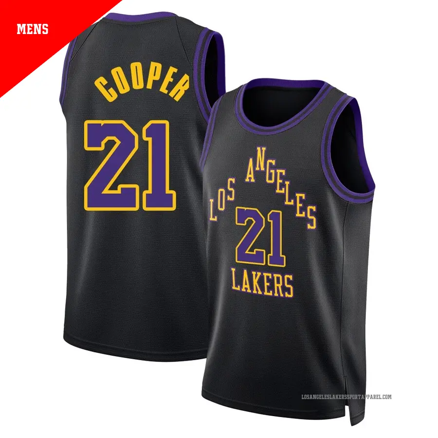 ＃21 Men's Michael Cooper Los Angeles Lakers 2025/26 Swingman Black City Edition Jersey